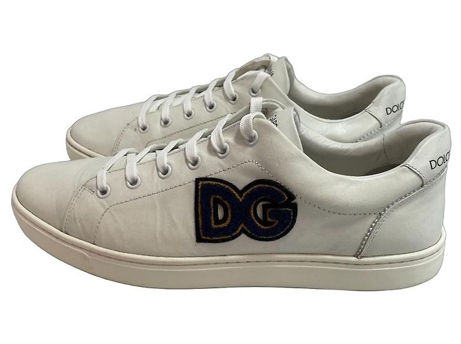 Dolce & Gabbana weiße Leder-Sneaker mit DG-Logo