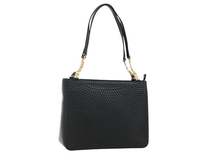BALLY Borsa a Spalla in Pelle Nera e Oro Auth 158223 Nero D'oro