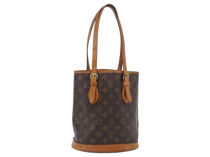 LOUIS VUITTON Bolsa de Ombro Monogram Bucket PM M42238 LV Auth ka4204 Monograma
