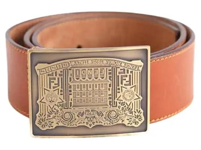 Fendi Camel Ledergürtel Kamel 