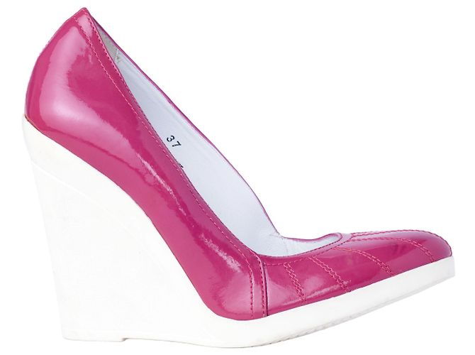 Autre Marque Hogan Lackleder Wedge-Pumps Fuschia