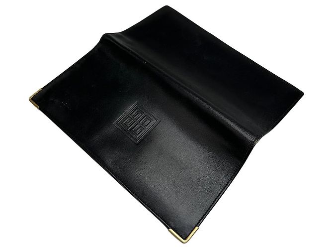 Vintage Givenchy 4G Logo Leather Long Wallet Black