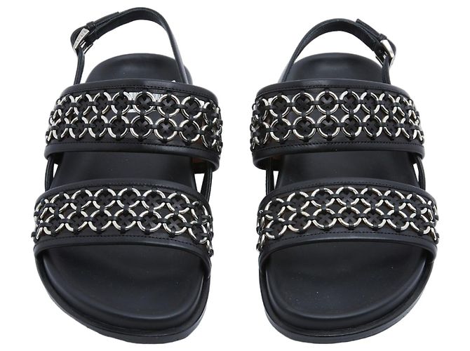 Alaïa Eyelet Slingback Sandalen - Schwarz