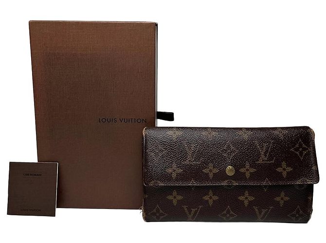Vintage Louis Vuitton Monogram Canvas Long Wallet Brown