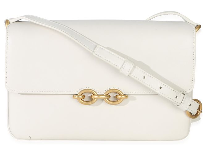 Bolsa Le Maillon em couro de bezerro liso creme da Saint Laurent Branco