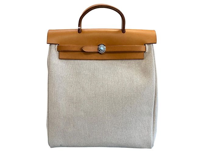 Mochila Herbag PM da Hermès Couro Lona