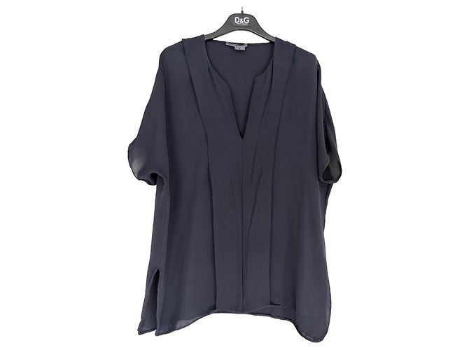 Top Vince in seta nero