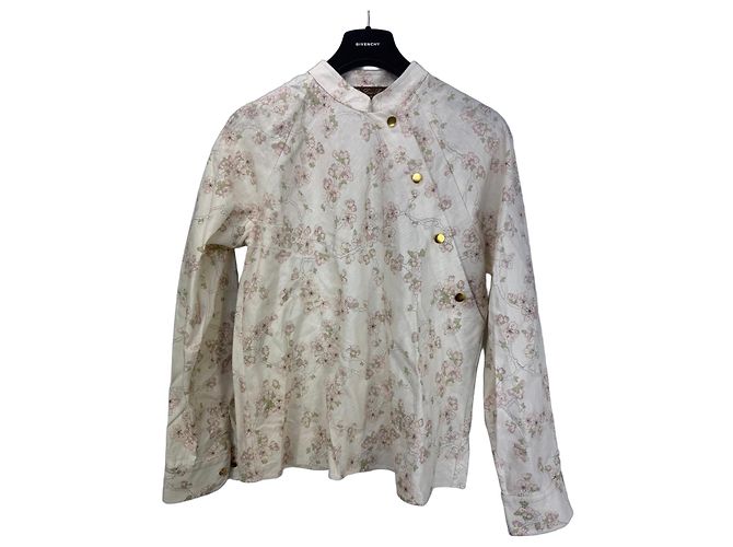Loro Piana Camicia Stampa Floreale Lino e Cotone Rosa Crudo