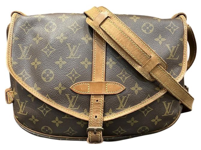 Bolsa de Ombro Saumur 30 da Louis Vuitton Marrom Monograma