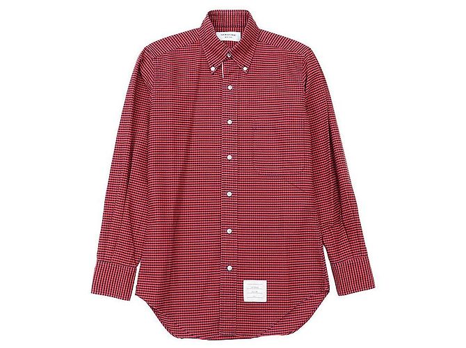 Camicia in cotone Thom Browne Rosso Blu navy