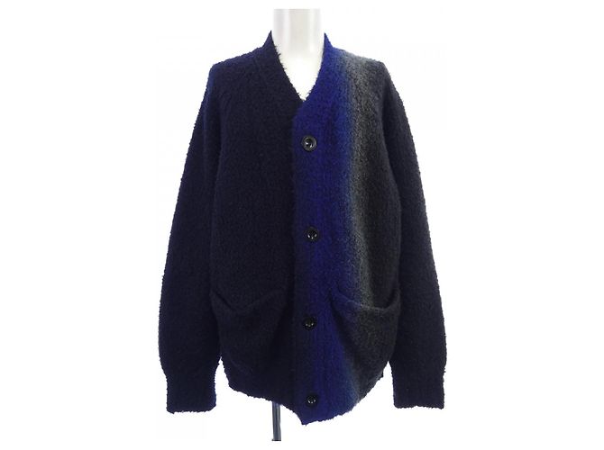 Sacai TIE DYE Strickjacke Blau Khaki Marineblau