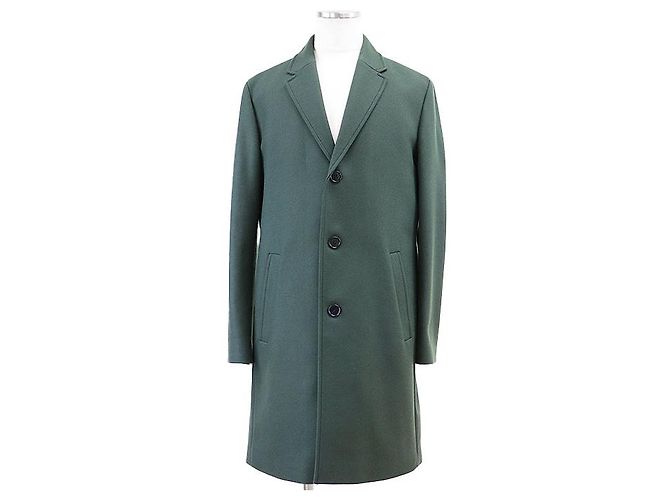 Autre Marque Hugo Boss Wool Cashmere Blend Coat Green Olive green