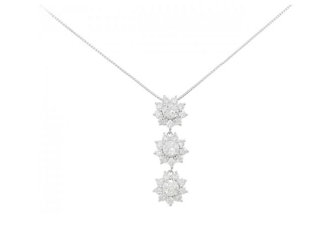 Autre Marque Collar de diamante en oro blanco Au750 Plata