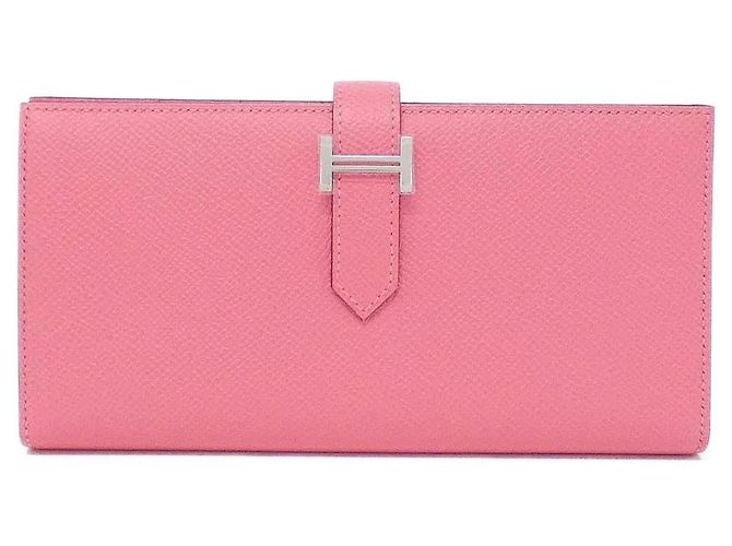 Béarn Hermès Cartera larga Bearn Souffle Epsom Hermes Rosa