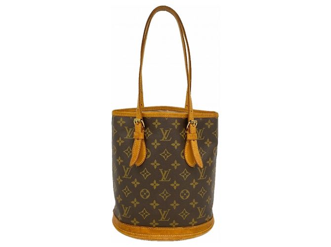 Louis Vuitton Monogram Bucket PM Tote Bag Braun