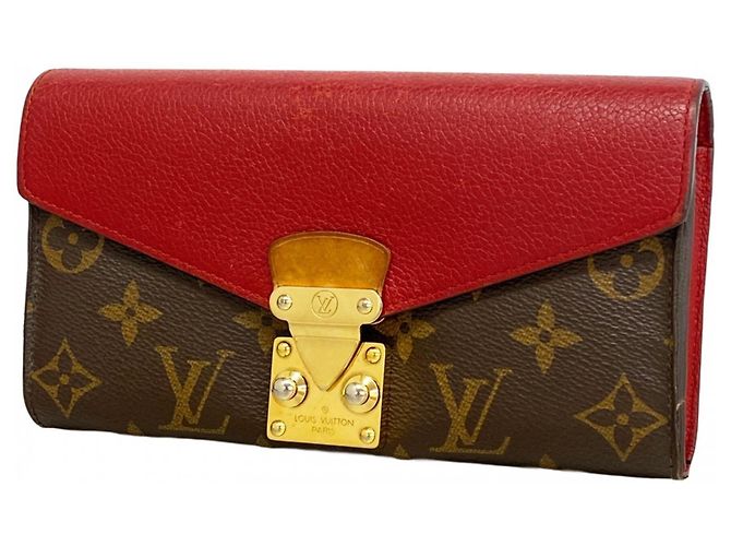 Cartera Larga Pallas Monogram Louis Vuitton Castaño Fucsia