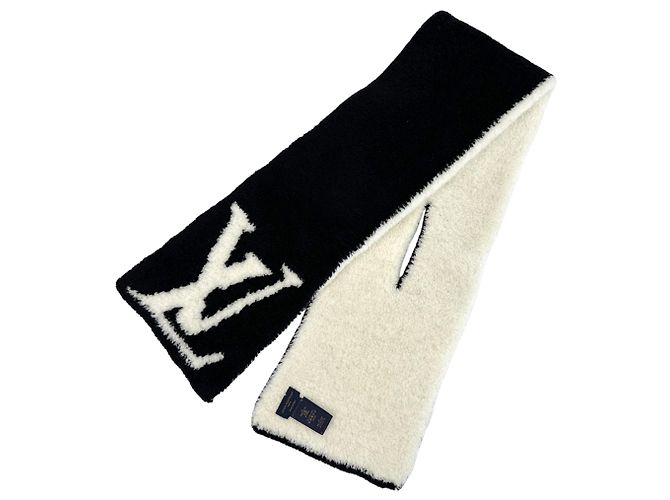 Sciarpa in misto lana Louis Vuitton Nero Bianco
