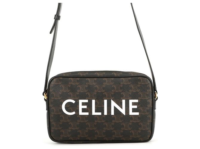 Céline Borsa a spalla orizzontale media Celine Triomphe Marrone Nero