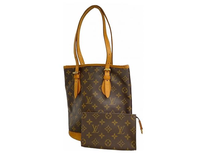Borsa Tote Bucket PM Monogram Louis Vuitton Marrone