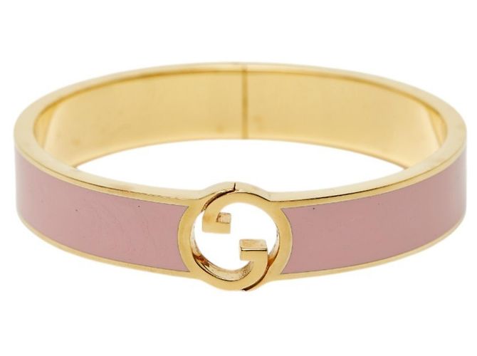 Pulsera Charm Interlocking G Gucci Rosa Dorado