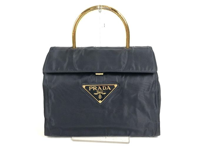 Prada Navy Nylon Tote Bag Navy blue