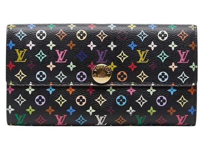 Louis Vuitton Monogram Portefeuille Sarah Long Wallet Black Multiple colors