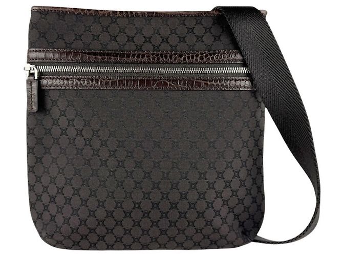Céline Bolsa de Ombro em Lona Marrom Celine
