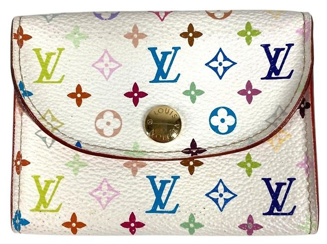 Louis Vuitton Monogram Multicolor Card Case Pink White