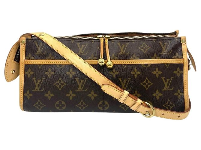 Sac à main long Popincourt Louis Vuitton Marron