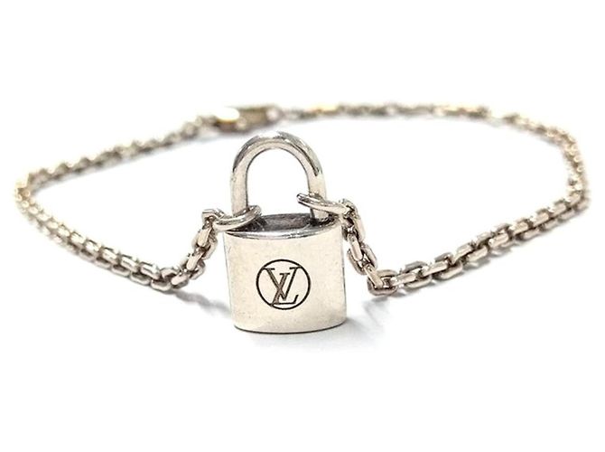 Louis Vuitton Silver Lockit Charm Armband Silber