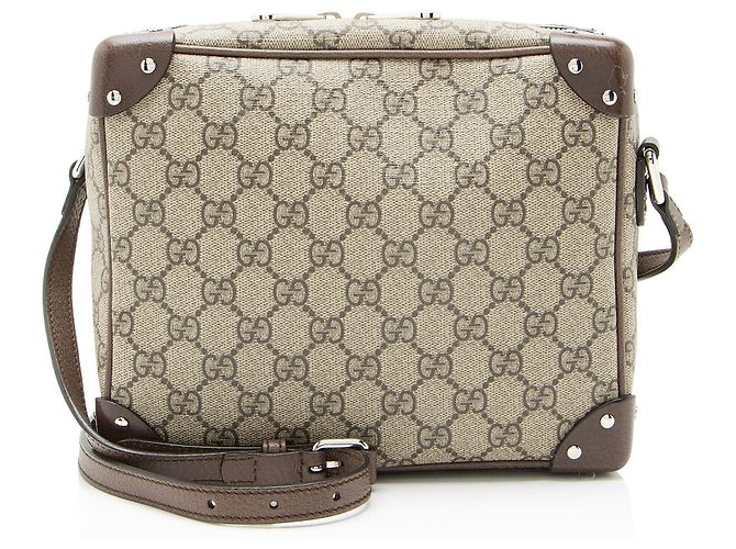 Bolsa Trunk Soft GG Supreme da Gucci Marrom Bege