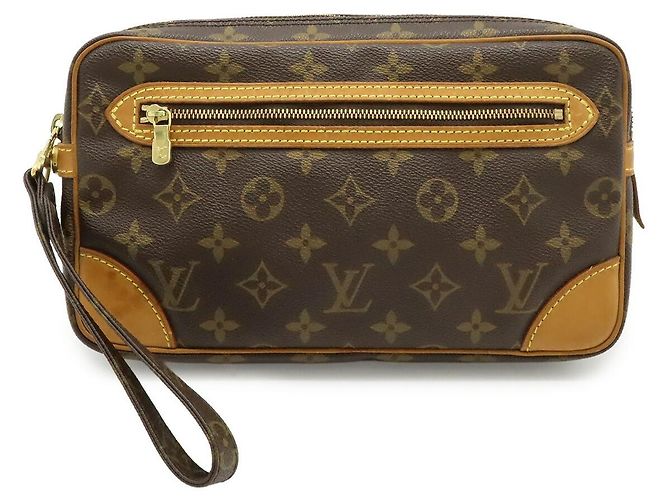 Marly Dragonne Clutch Monogram Louis Vuitton Braun