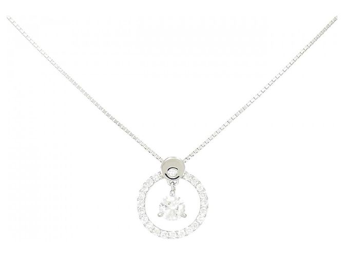 Autre Marque Collar de diamantes de platino Plata