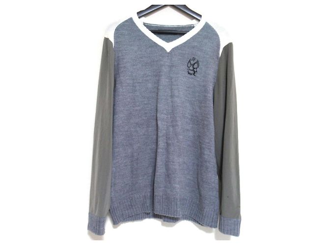 Autre Marque CIDAM Nylon Strickpullover von Russeluno Braun Weiß Khaki