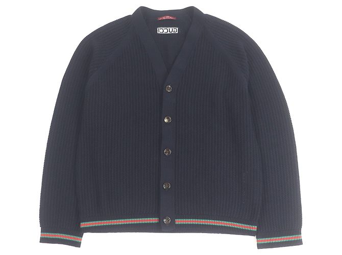 Cárdigan de punto de algodón Gucci Azul Azul marino