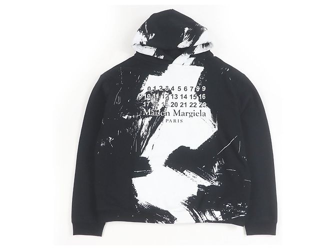 Maison Martin Margiela Hoodie mit diagonale Farbeffekt Maison Margiela 10 Schwarz