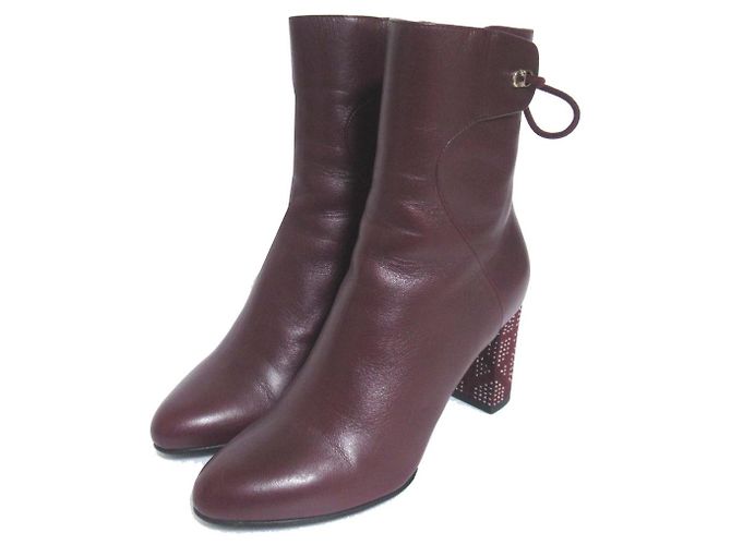 Bottines STELLAR Christian Dior Marron Bordeaux