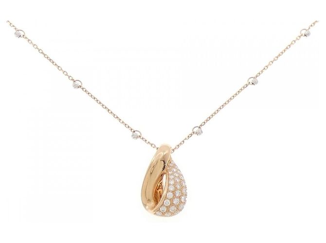 Autre Marque Colar de Au750 com Diamantes Dourado