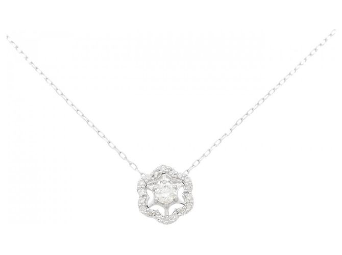 Autre Marque Collar de diamante en oro blanco Au750 Plata