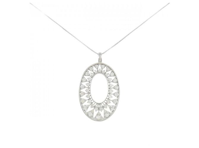 Autre Marque Collana in diamante in oro bianco Au750 Argento