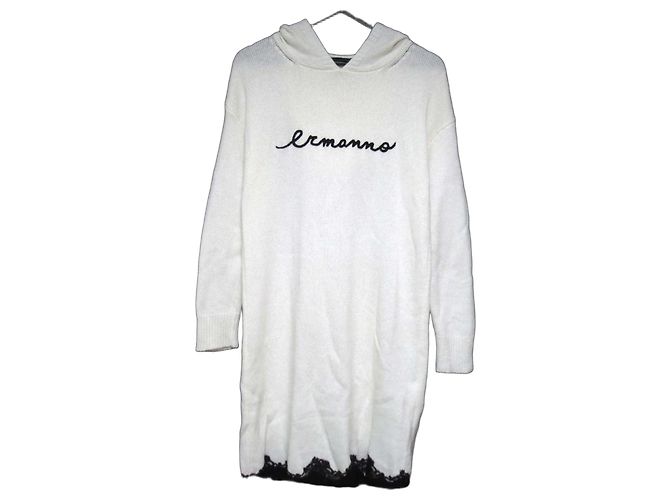Autre Marque Strickkleid Ermanno Scervino Weiß Aus weiß