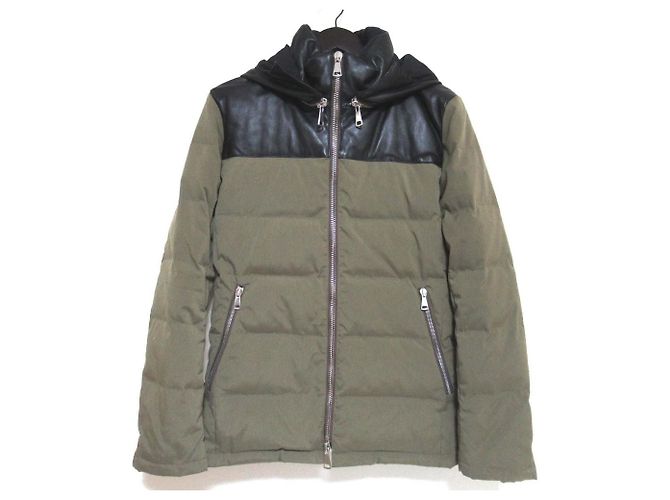 Autre Marque wjk Lamb Leather Down Jacket Black Green Khaki