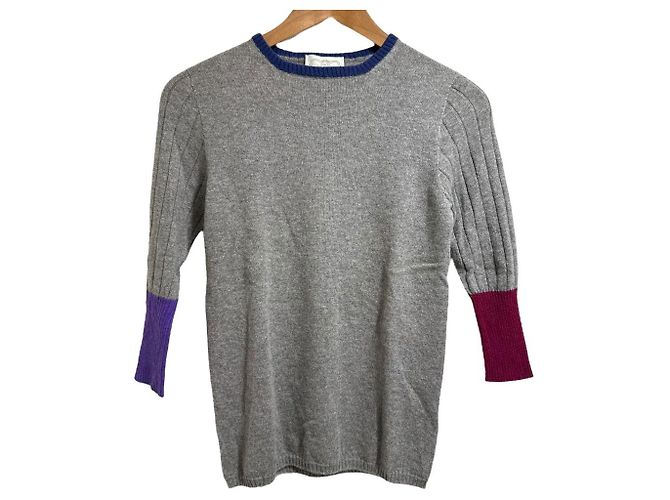 Autre Marque Pull en cachemire blanc Agnona à col rond Marron