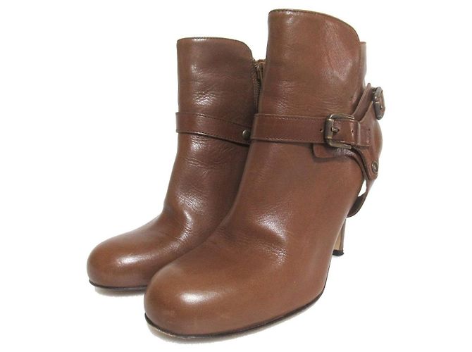Autre Marque Botins de couro Pellico Marrom