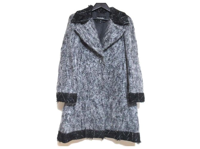 Timeless Cappotto in Mohair e Seta Chanel Marrone Nero