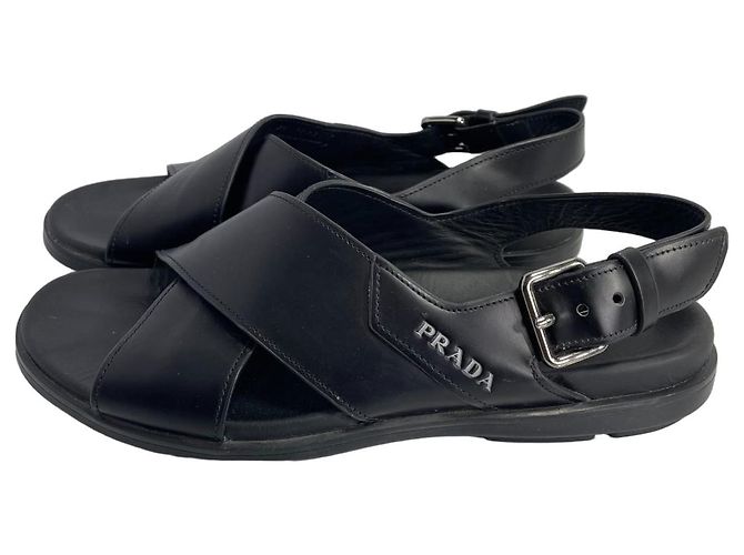 Prada Herren Sandalen Schwarz