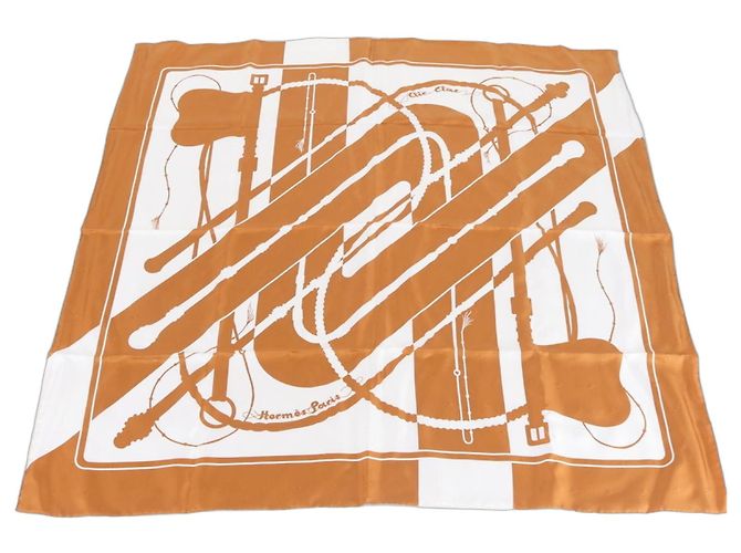 Silk In Bufanda Hermès Carré 90 Clic Clac Castaño