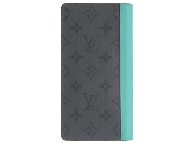 Cartera Larga Brazza NM de Louis Vuitton Castaño Negro Turquesa Monograma