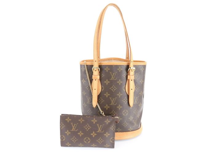 Bucket Sac à main seau PM Monogram Louis Vuitton Marron Monogramme