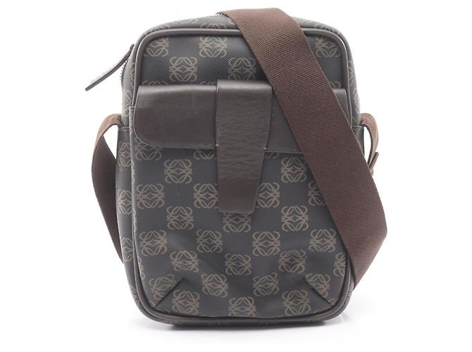 Bolsa de Ombro Anagram Repeat da Loewe Marrom